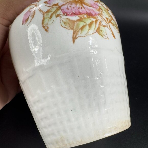 Antique Imperial Porcelain Warranted Vase Vessel Painted Flower Pattern Vintage - Picture 5 of 14
